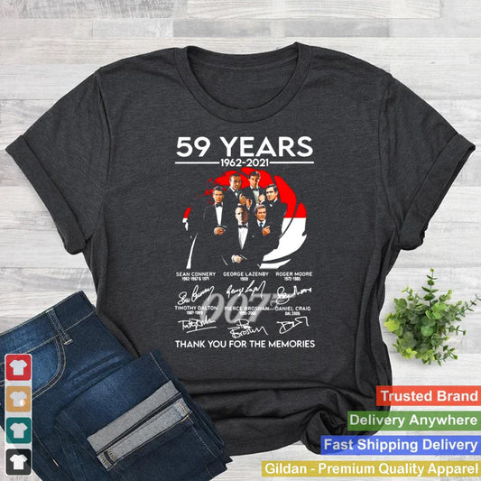 077 59 Years 1962 2021 Signatures Thank You For The Memories shirt