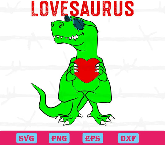 Lovesaurus Valentines Day, Svg Png Dxf Eps Digital Files