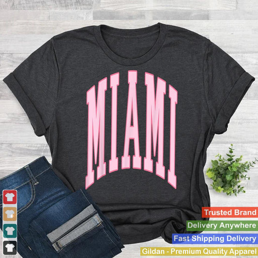 Miami Vintage Preppy Varsity Pink Sports