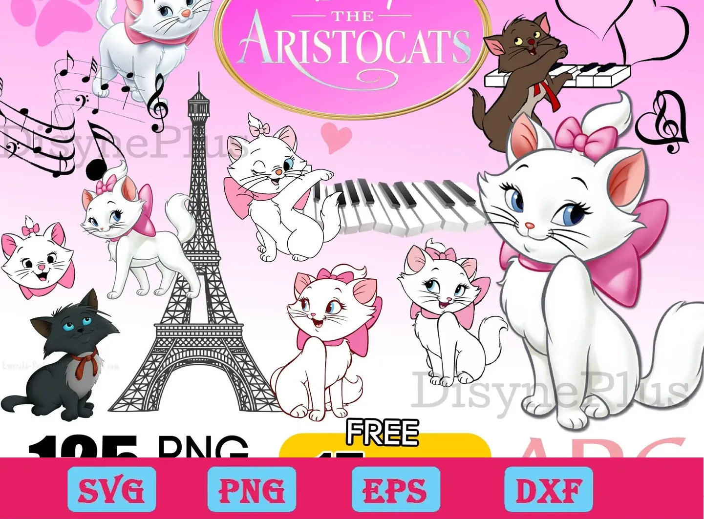 125 Files Marie Cat Svg