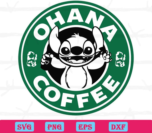 Ohana Coffee Starbucks Cricut Stitch Svg