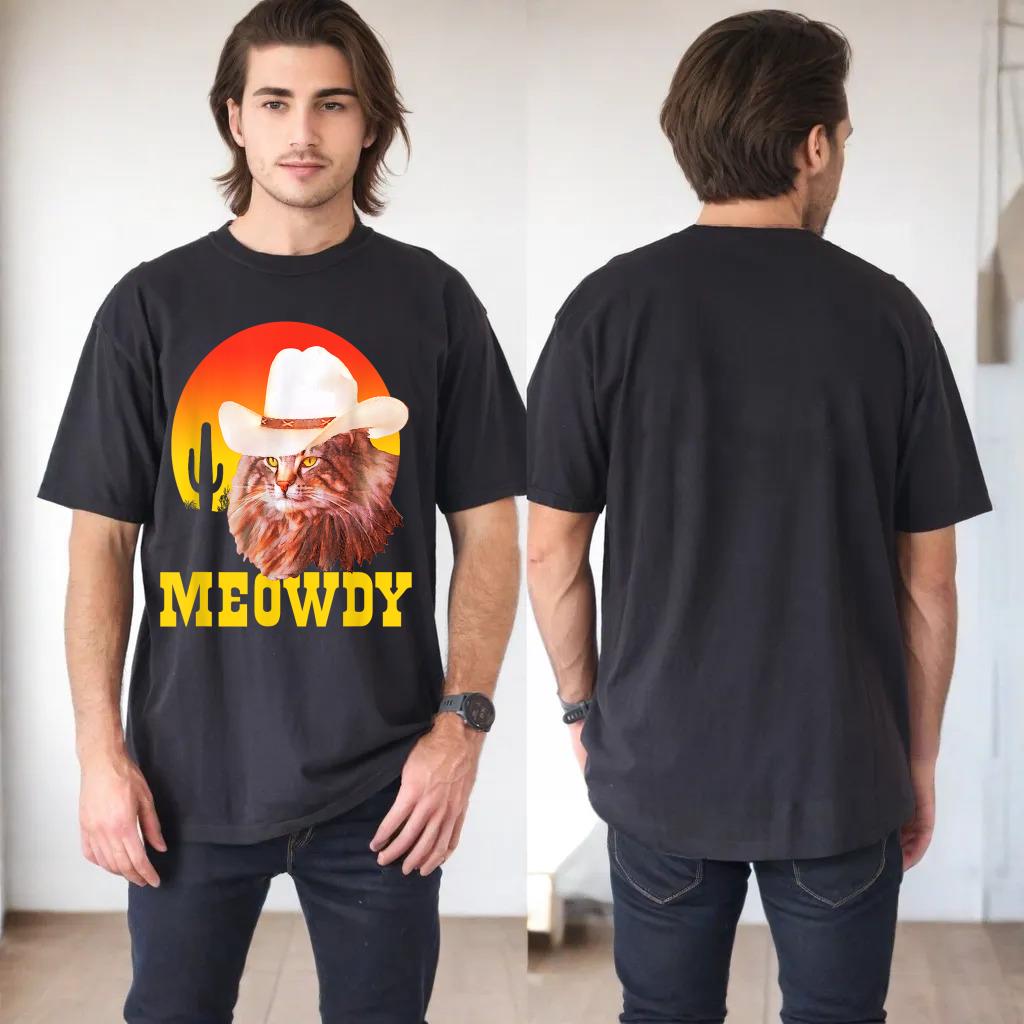 Meowdy! Funny Country Music Cat Cowboy Hat Vintage