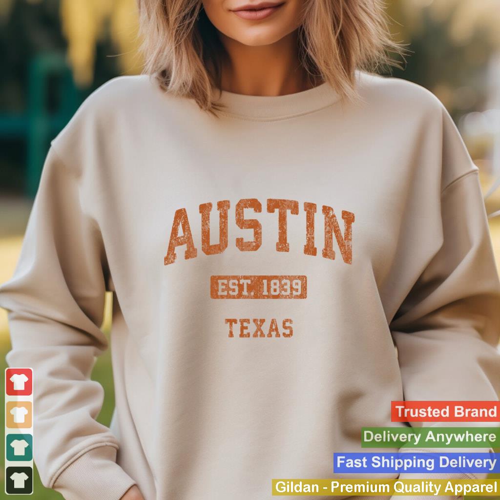 Austin Texas TX Vintage Athletic Sports Design Pullover Hoodie