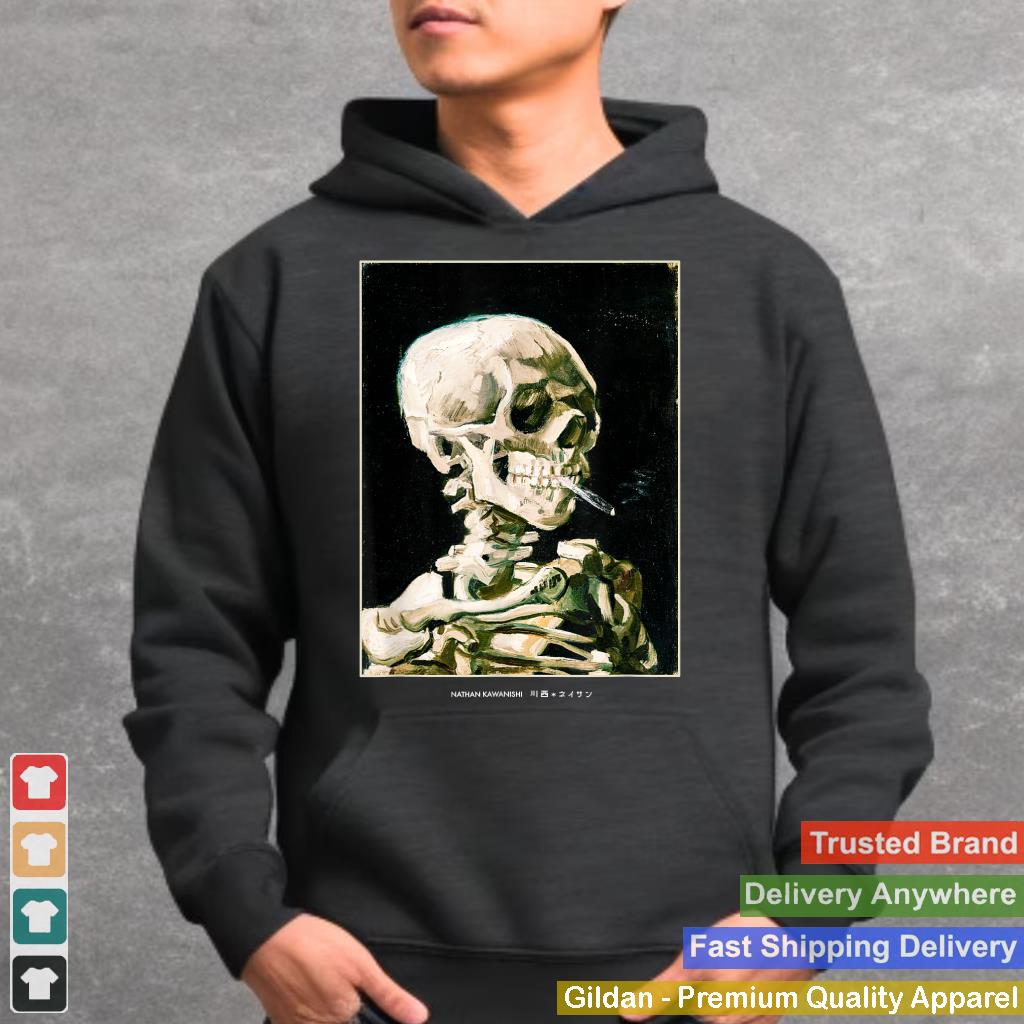 Van Gogh Aesthetic Skeleton Streetwear Skull Graphic Art Tee