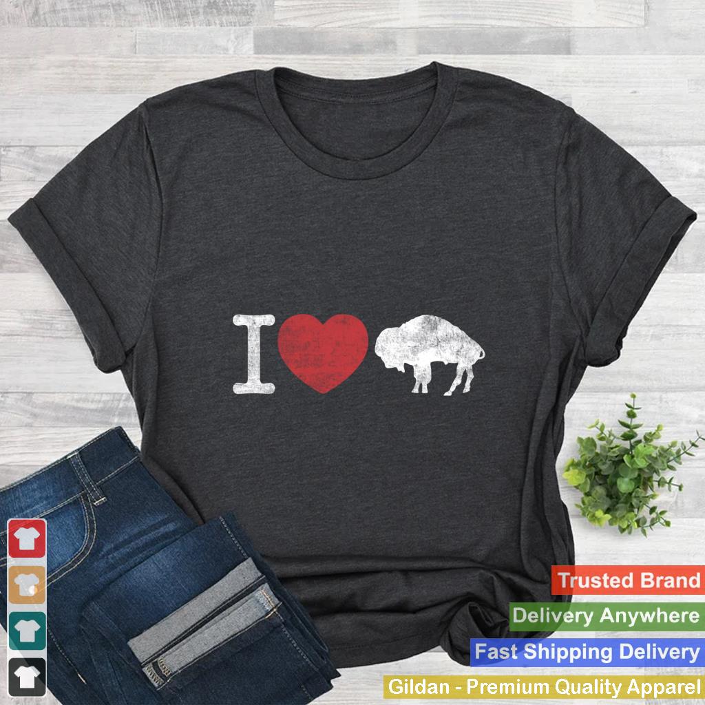 I Love Buffalo Shirt - Vintage Buffalo Shirt with Bison