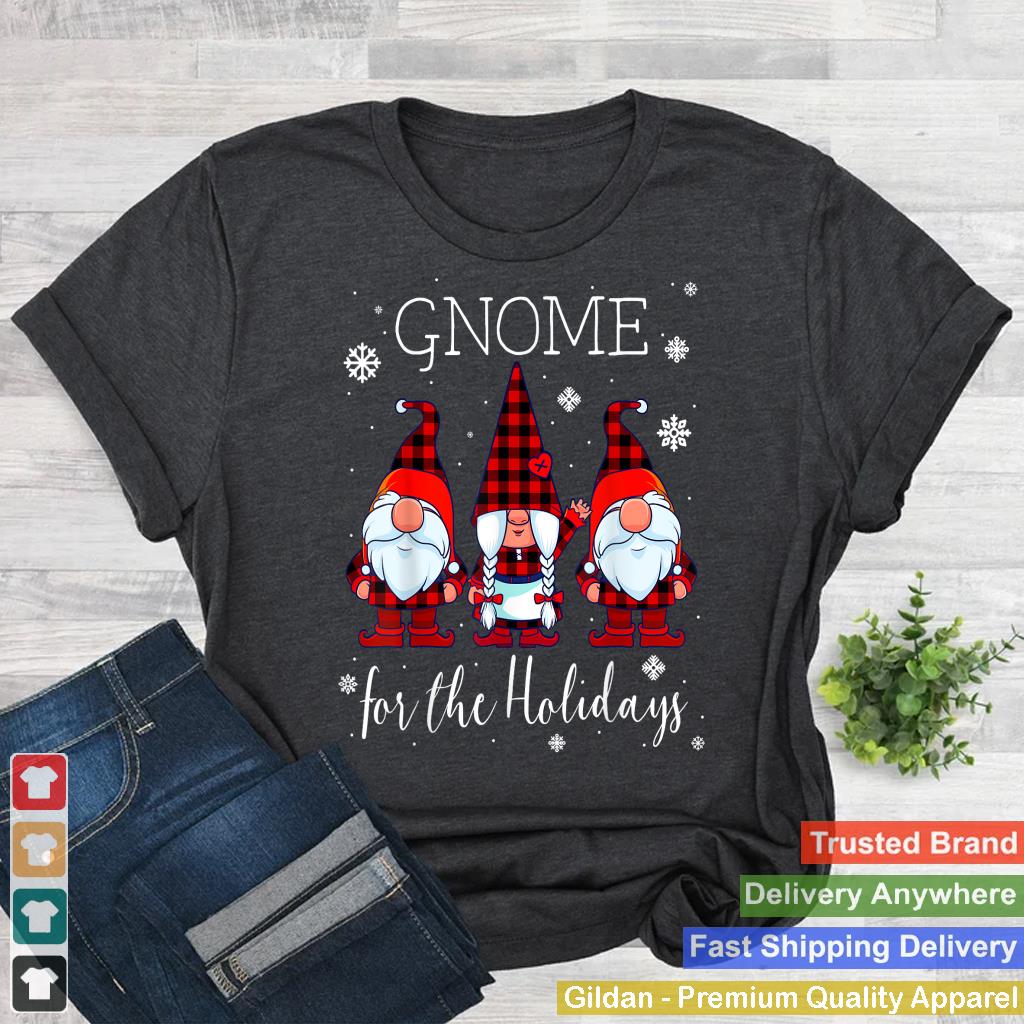 Gnome for the Holidays Buffalo Plaid 3 Gnomes Christmas Xmas