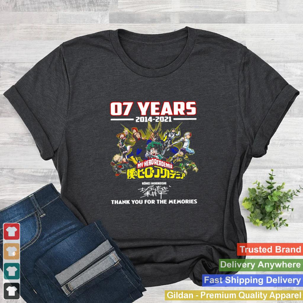 07 Years 2014 2021 My Hero Academia Thank You For The Memories Shirt