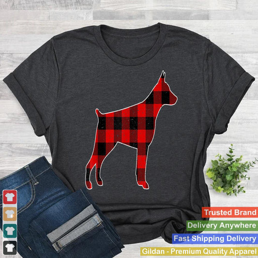 Check Brand For 50, Christmas Buffalo Plaid Doberman Pajama