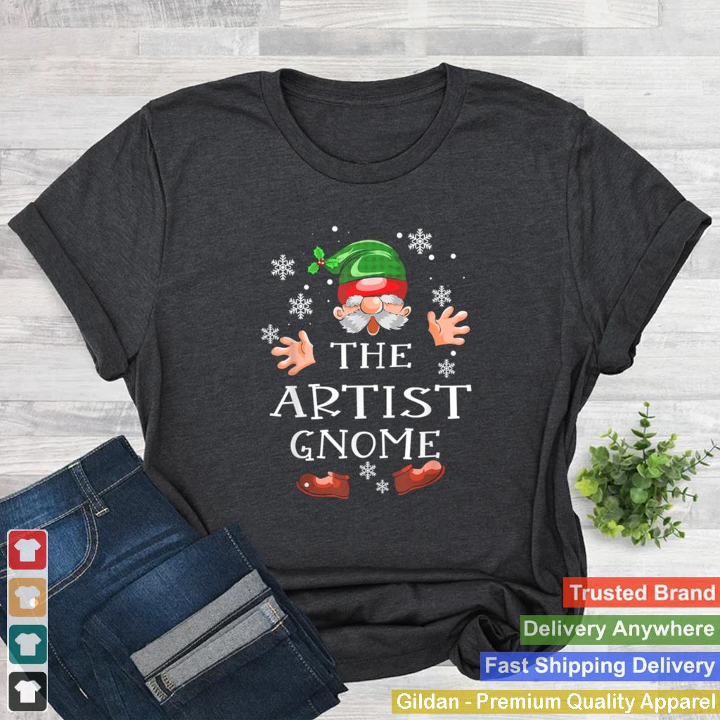 Artist Gnome Buffalo Plaid Matching Family Christmas Pajama T Shirt