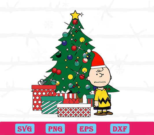 Charlie Brown Around The Christmas Tree, Svg Png Dxf Eps Cricut Files