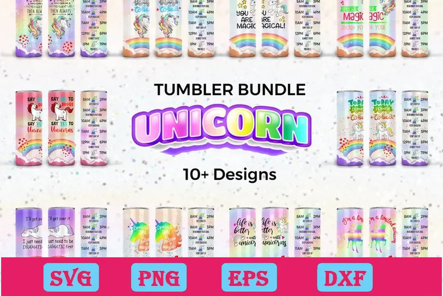 10 Design Unicorn Tumbler Bundle