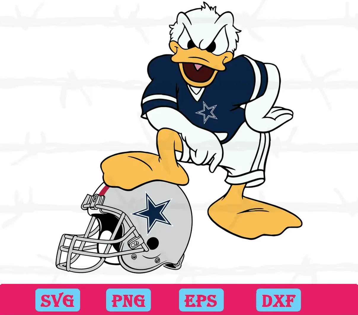 Donald Duck Nfl Dallas Cowboys Helmet, Downloadable Files