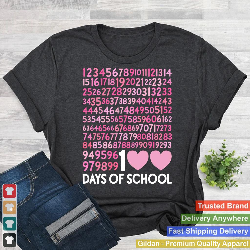 100th Day of School Teacher 100 Days Girls Math Numbers