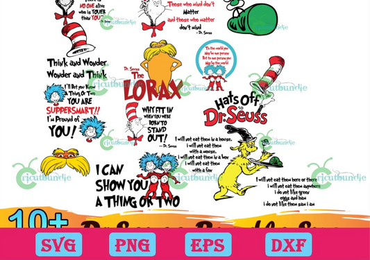 10 Dr Seuss SVG Bundle Lorax SVG Green Eggs and Ham