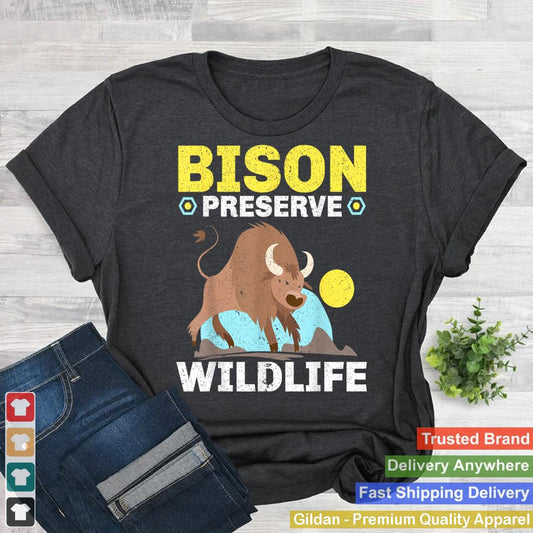 Bison Preserve Wildlife Animal Bull Bison Lover Buffalo