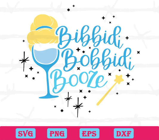 Cinderella Drinking Glass Bibbidi Bobbidi Booze, Silhouette Svg