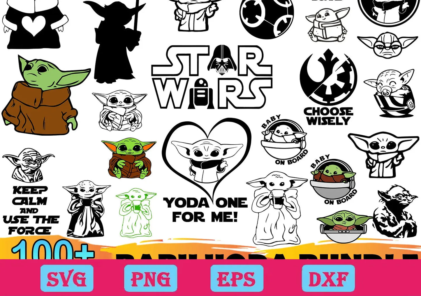 100+ Baby Yoda Bundle Svg