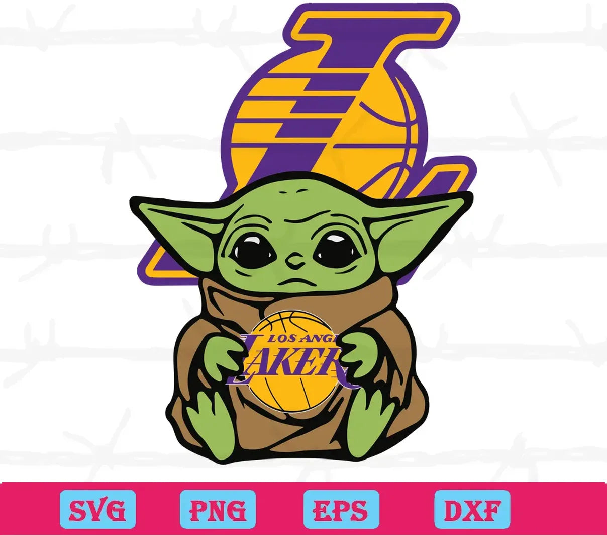 Star Wars Baby Yoda Hug Los Angeles Lakers Logo, The Best Digital Svg Designs For Cricut