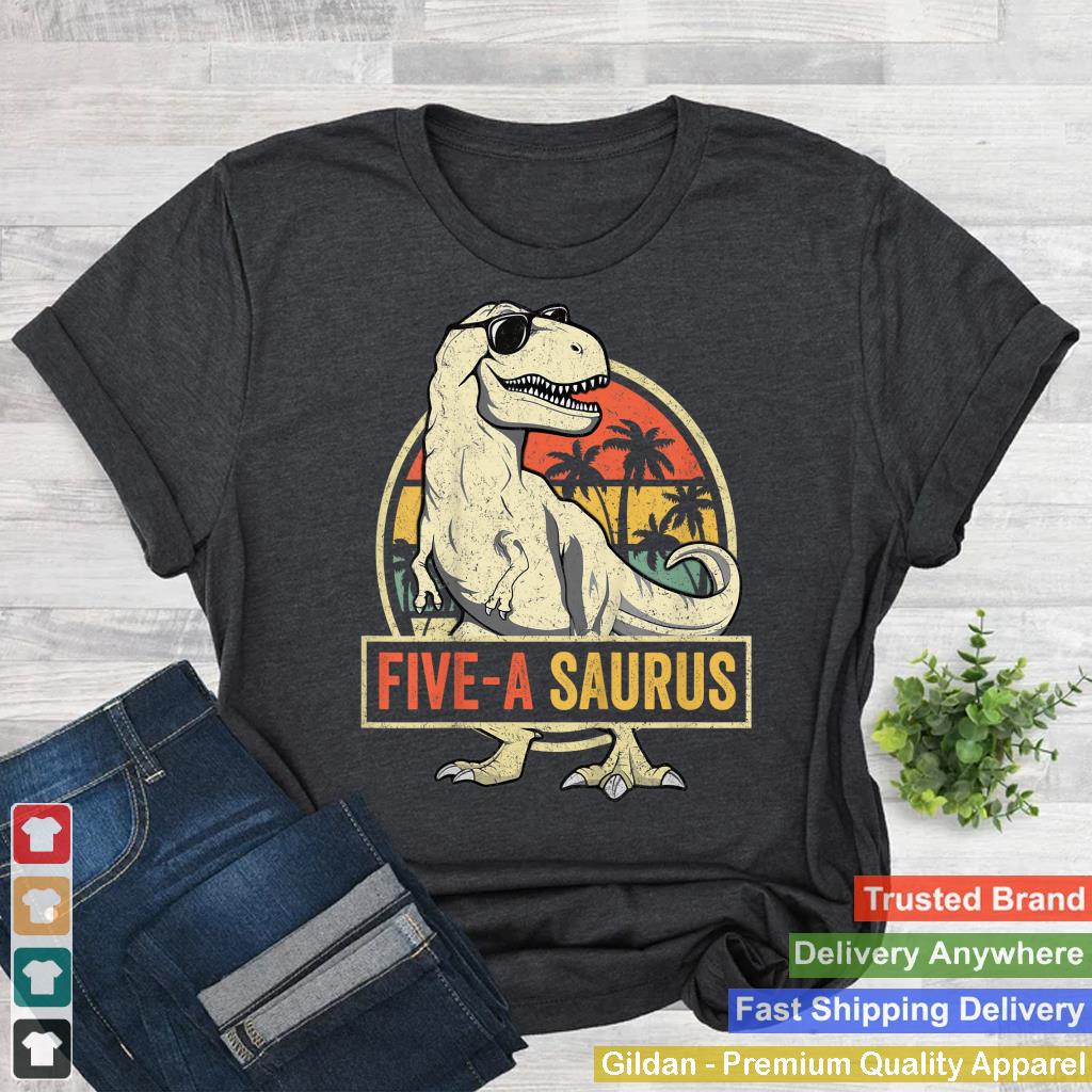 5 Year Old Dinosaur Birthday 5th T Rex Dino Five Saurus