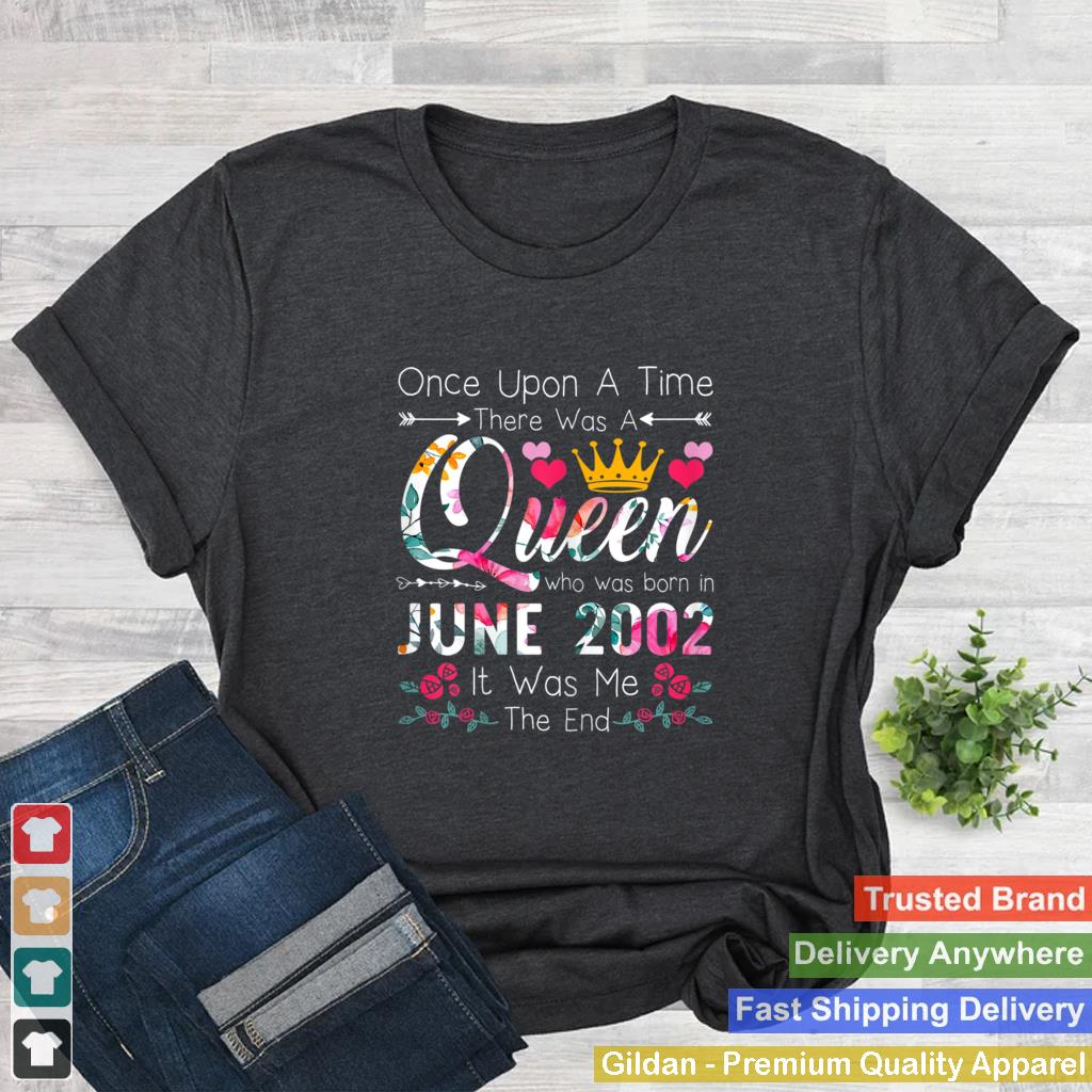 20 Years Old Girls 20th Birthday Queen June 2002 T Shirt B0B14WRMZ7