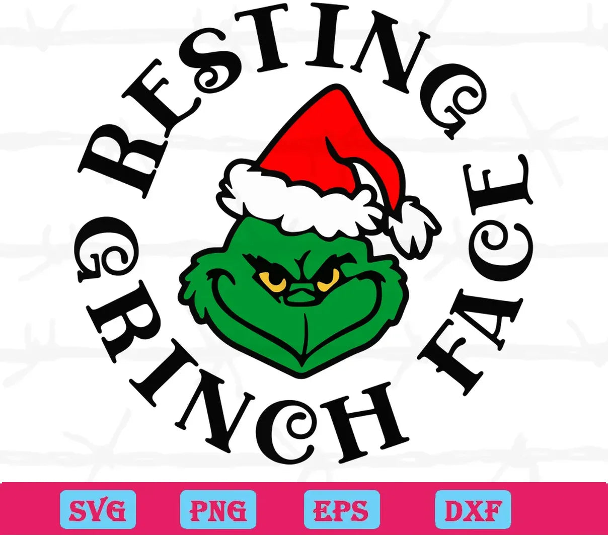 Christmas Resting Grinch Face, Scalable Vector Graphics