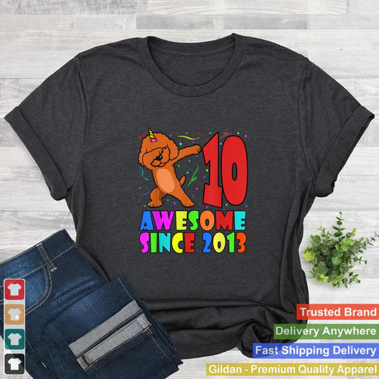 Awesome-Since-2013-Dabbing-Poodlecorn-10th-Birthday-Party-T-Shirt