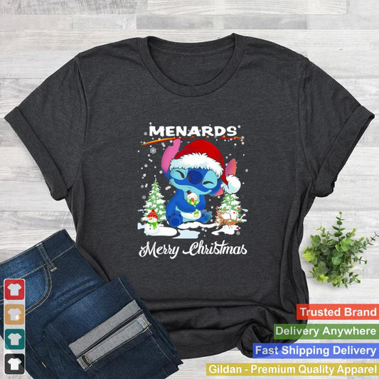 Baby Stitch Hug Snowman Menards Merry Christmas Shirt