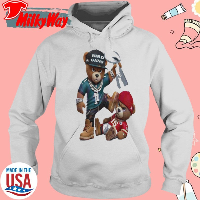 Official Philadelphia Eagles Beat Chiefs Teddy Bear Football T Shirt