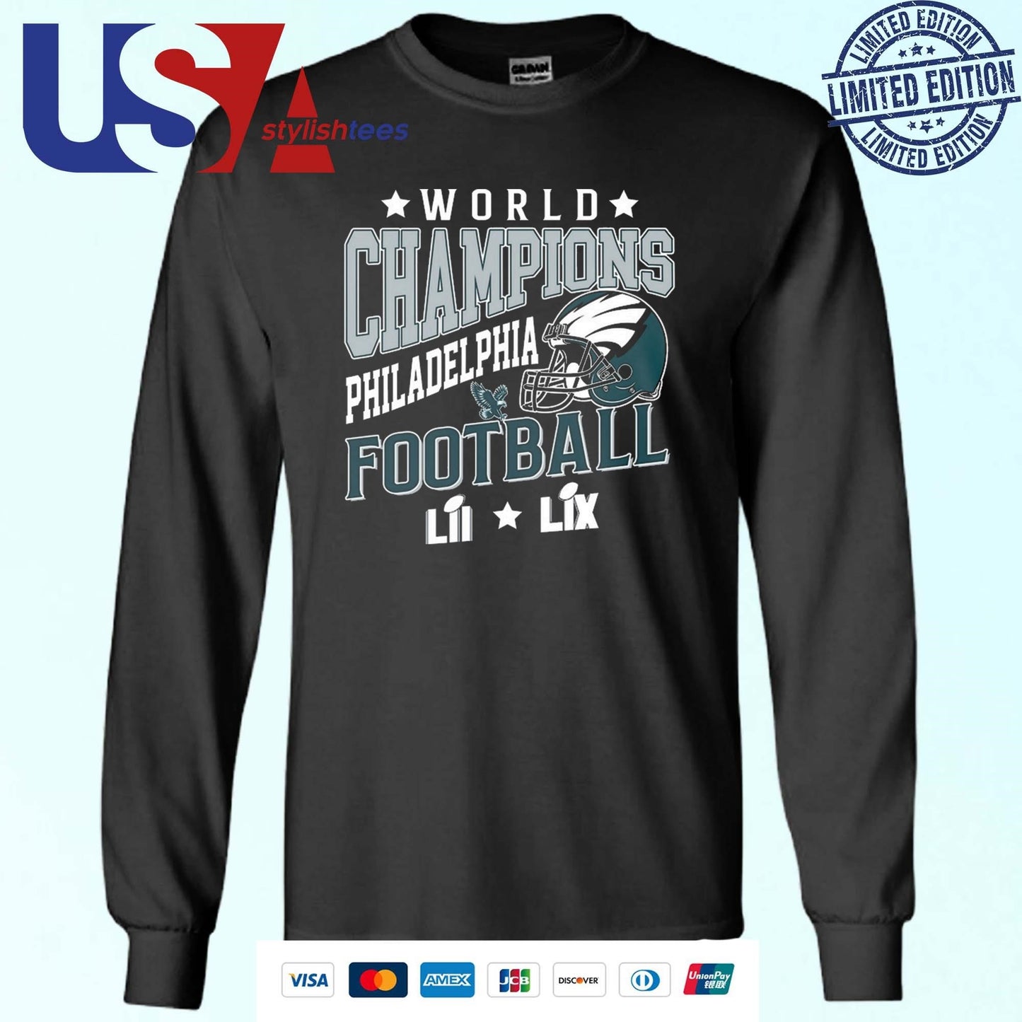 Philadelphia Football LIX 2024-2025 2x World Champions LII And LIX Shirt