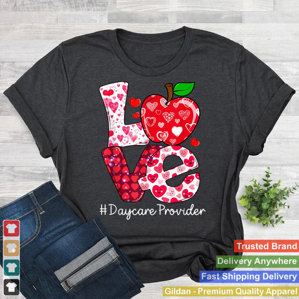 LOVE Apple Daycare Provider Valentines Day Buffalo Plaid