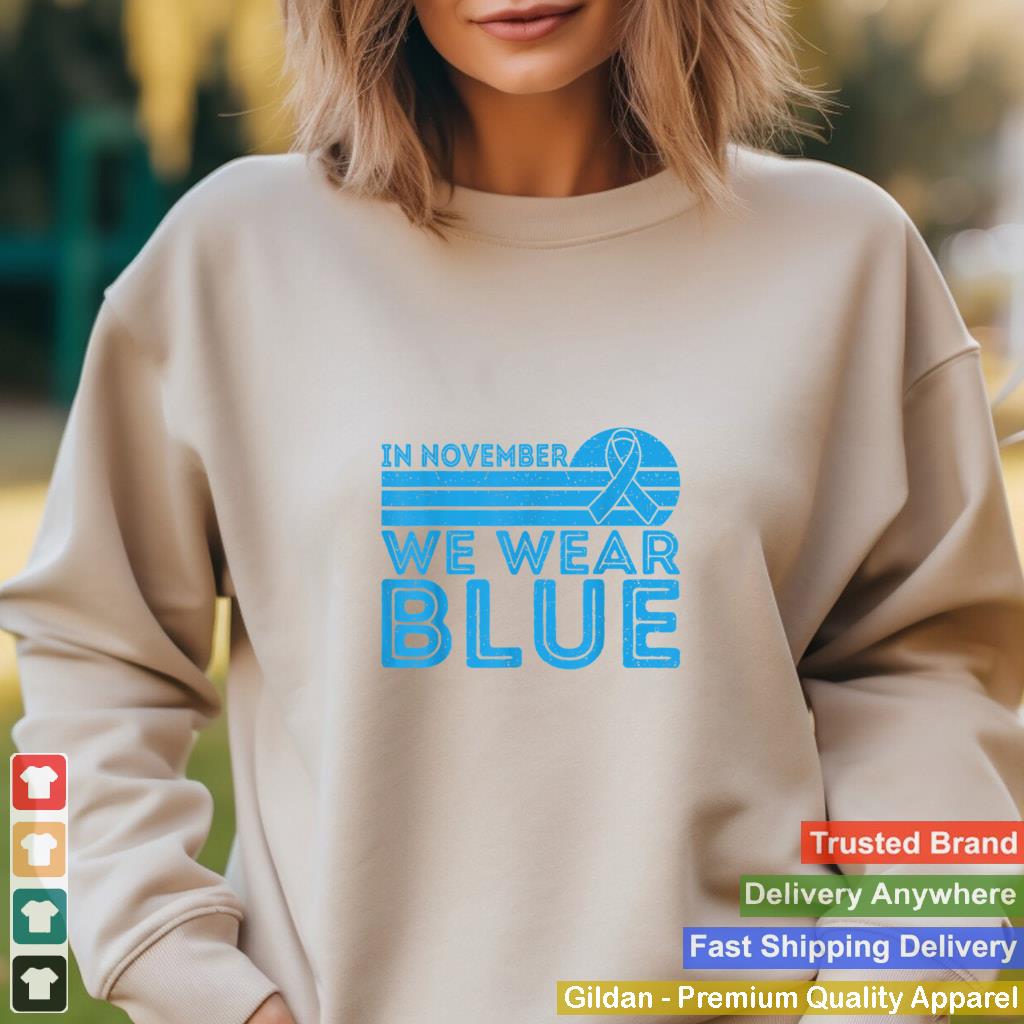 In November We Wear Blue Retro Vintage Diabetes Awareness T Shirt