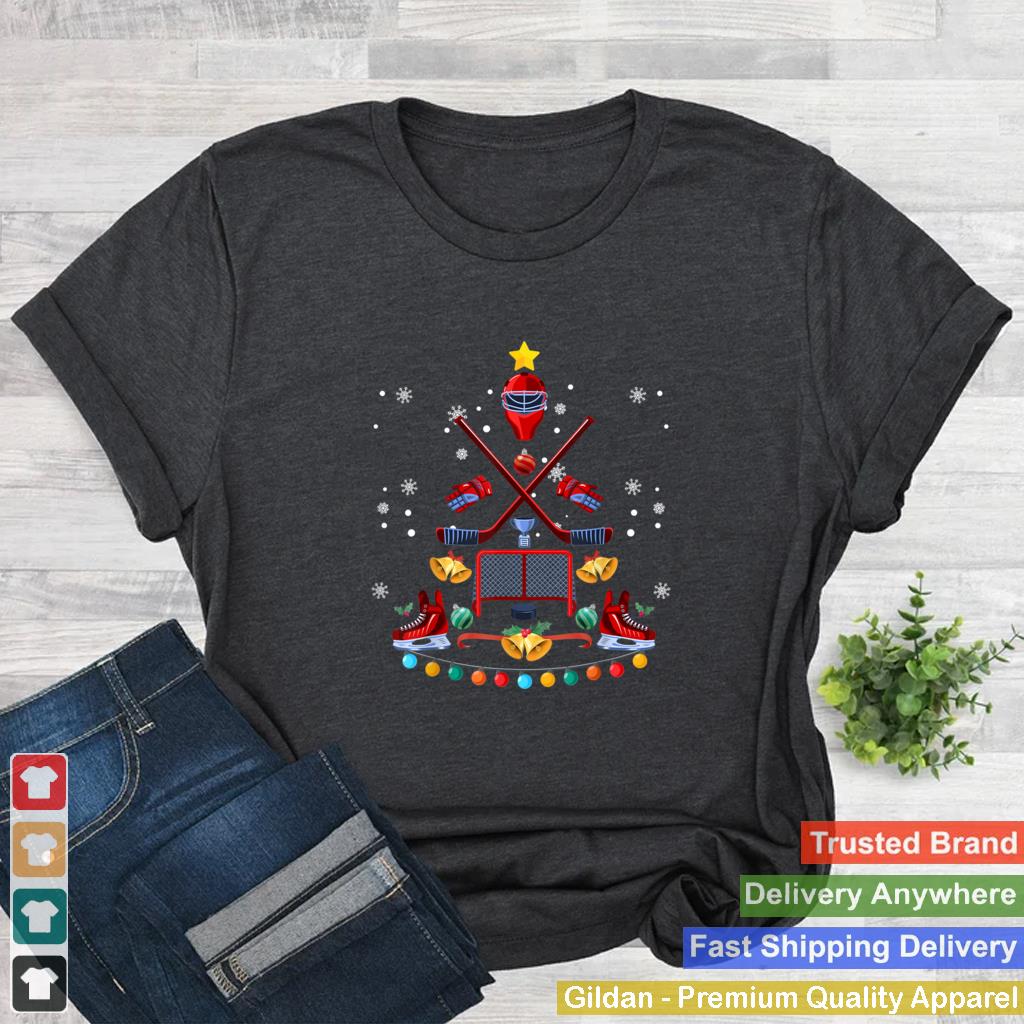 Ice Hockey Christmas Tree Ornaments Funny Xmas Kids Boys T Shirt