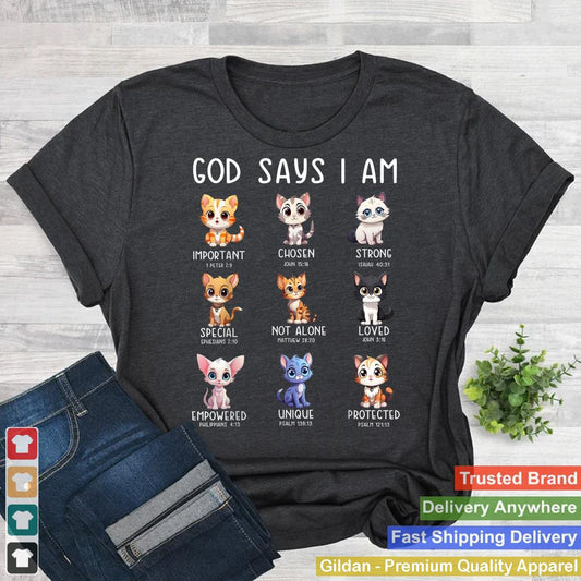 Cute Cats God Say I Am Christian Bible Verse