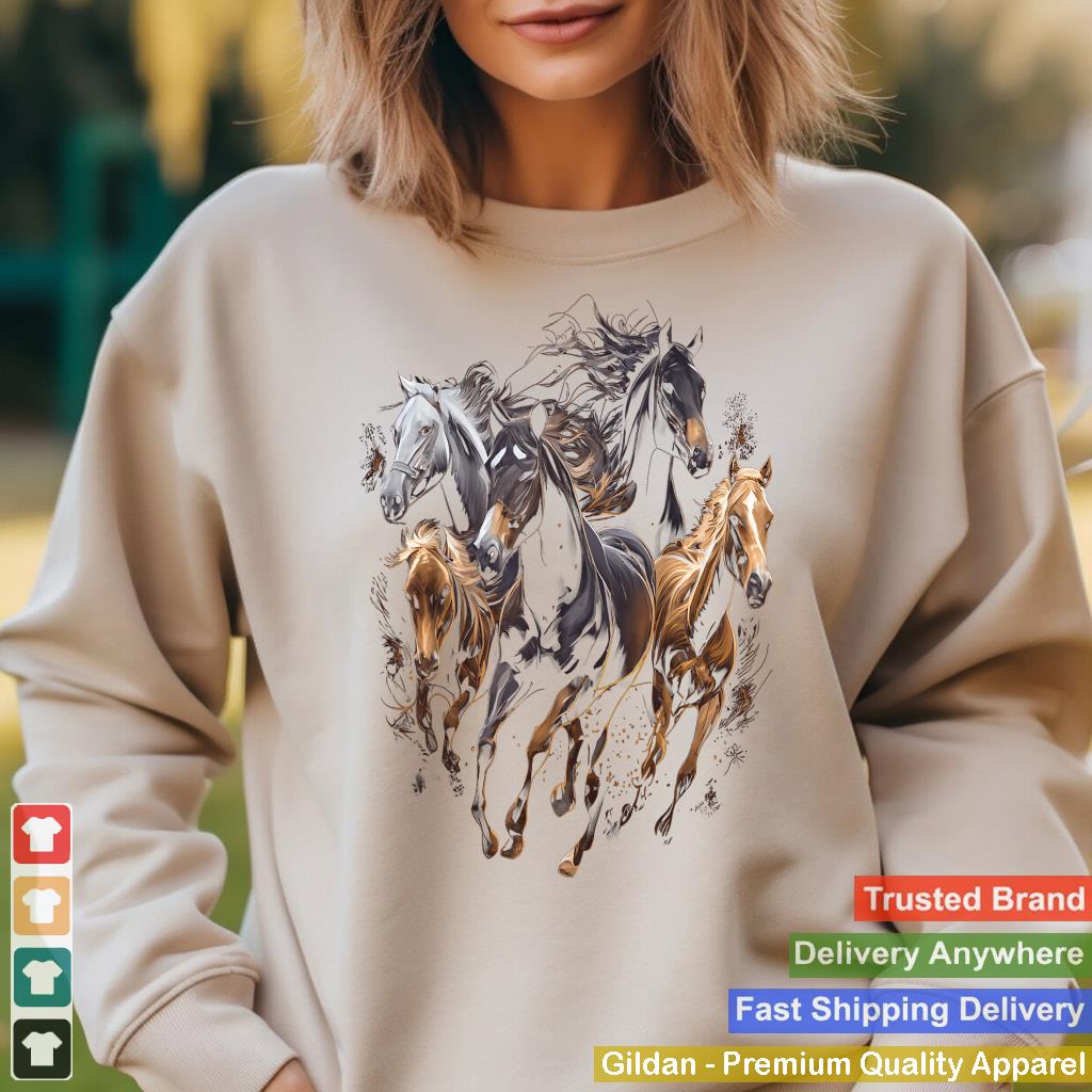 Horses Collage Horse Lover Graphic for Men Women Boys Girls