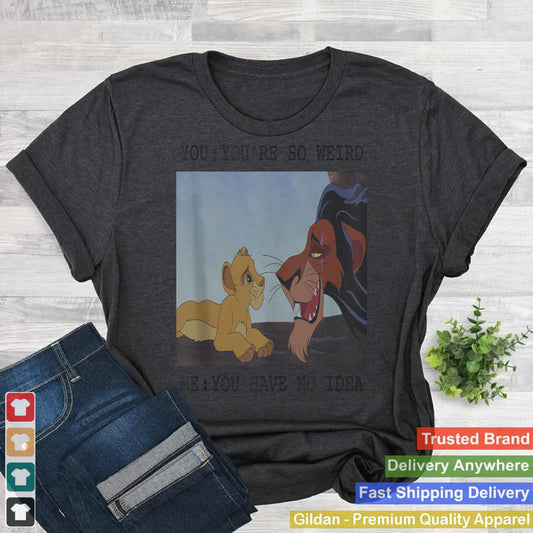 Disney The Lion King Simba & Scar You're So Weird Meme Tank Top