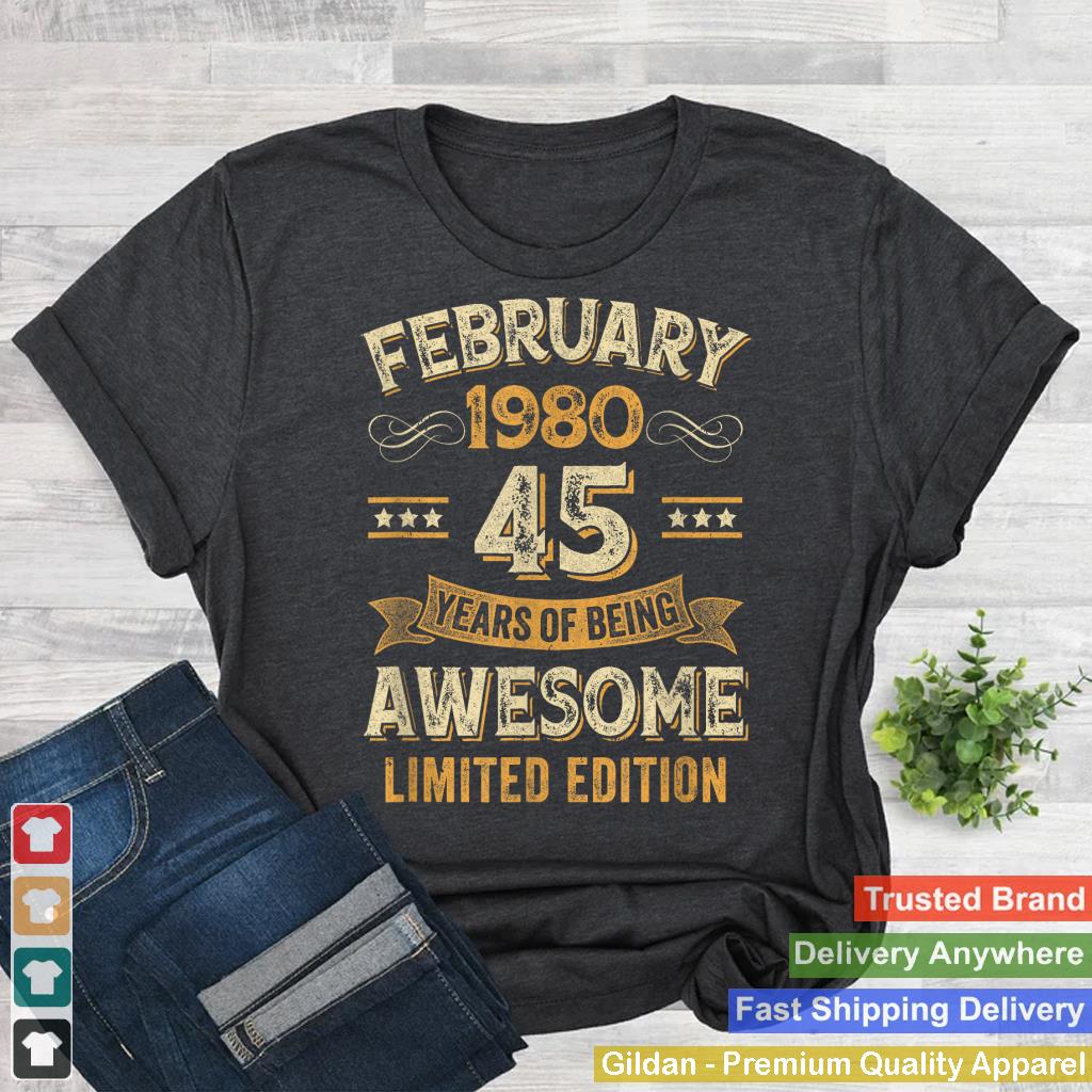 45 Years Awesome Vintage February 1980 45Th Birthday