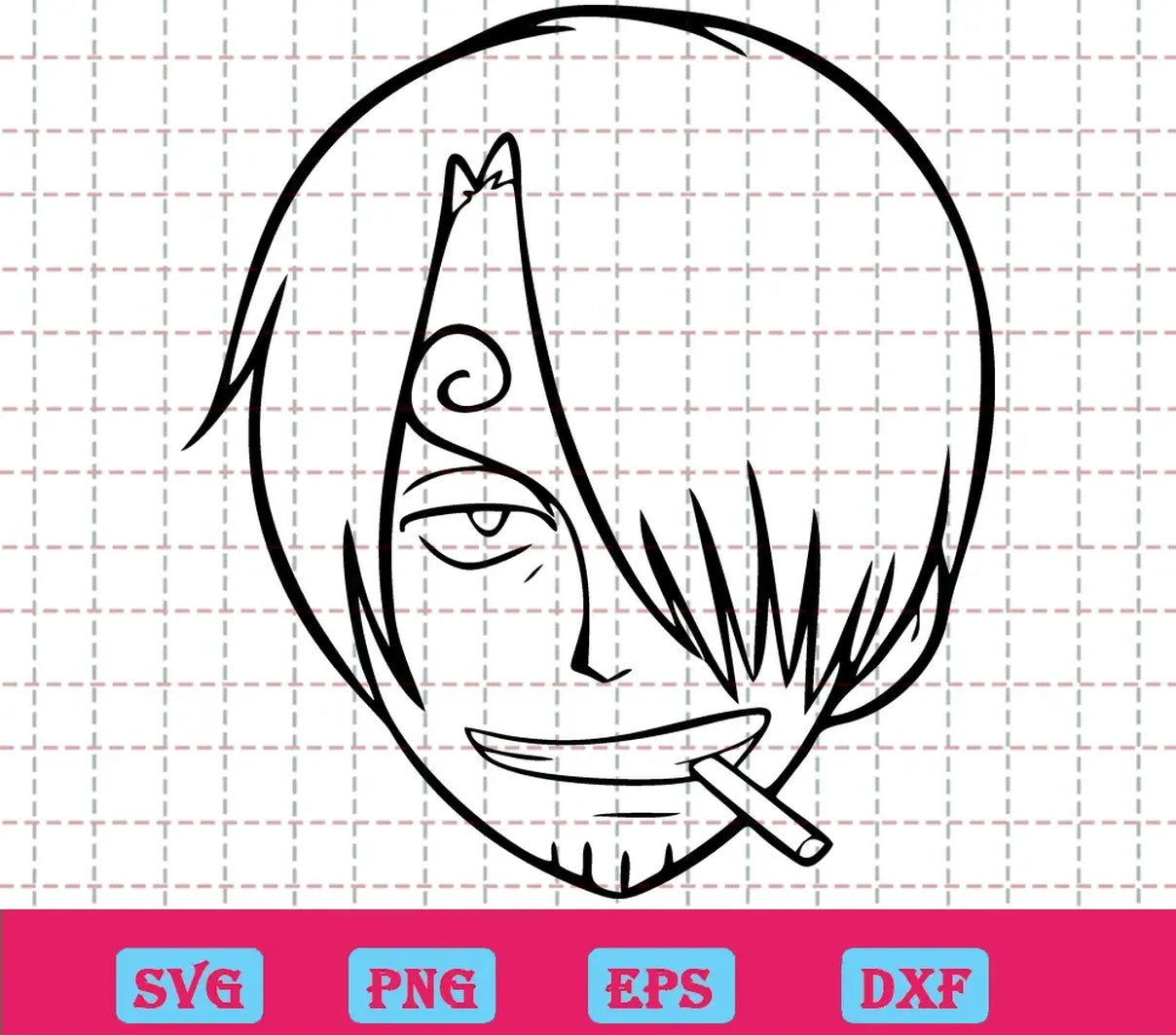 Vinsmoke Sanji Face One Piece, Free Svg Illustrations