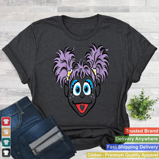 Womens Sesame Street Abby Cadabby Full Face V-Neck