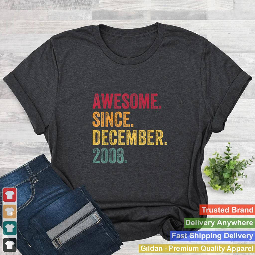 Awesome Since December 2008 13th Birthday Gift 13 Years Old T Shirt 1