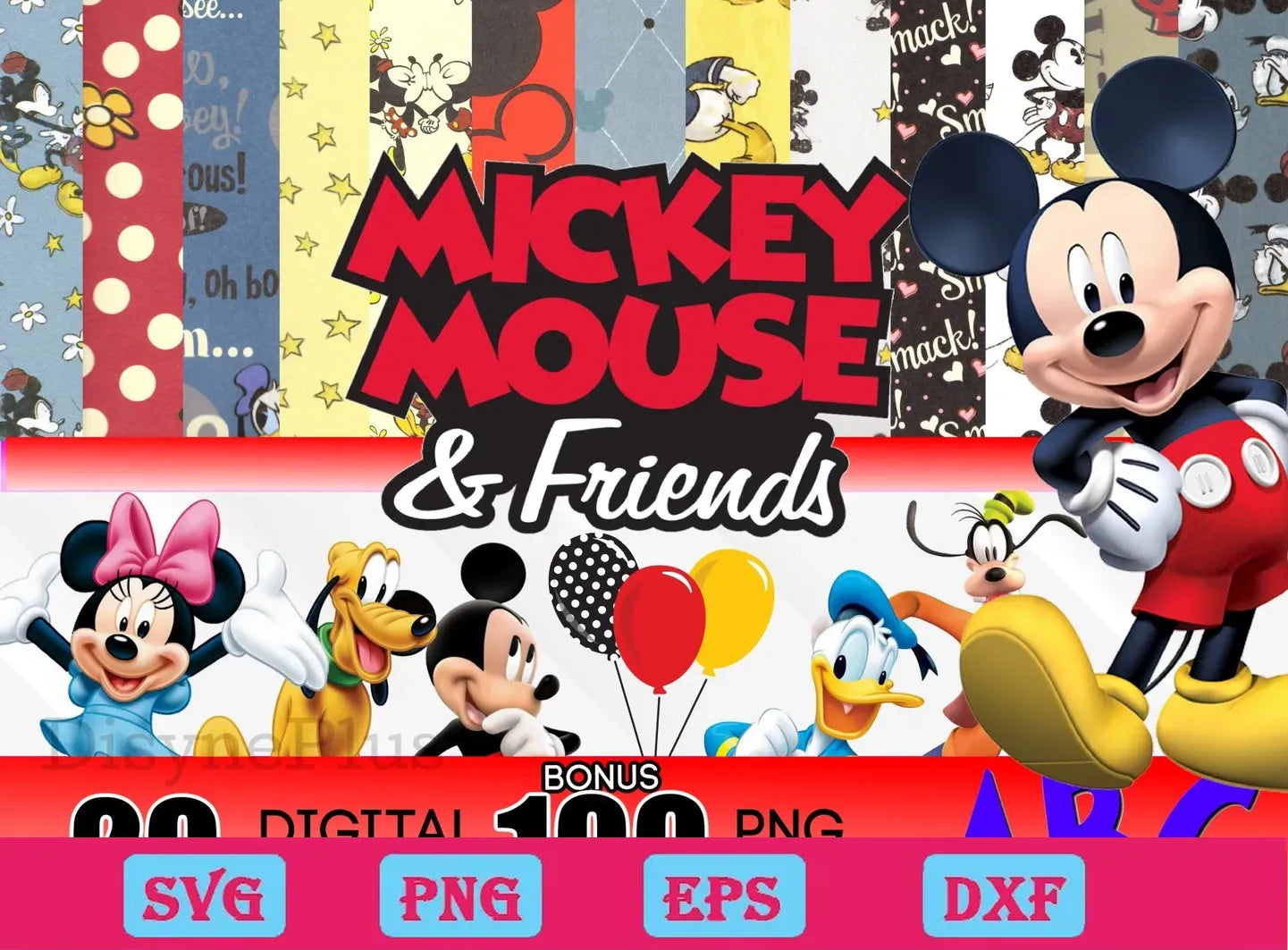 100 files bundle Mickey Mouse and Friends png