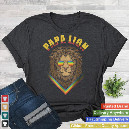 papa lion Retro for lovers lions in dad father's day animal