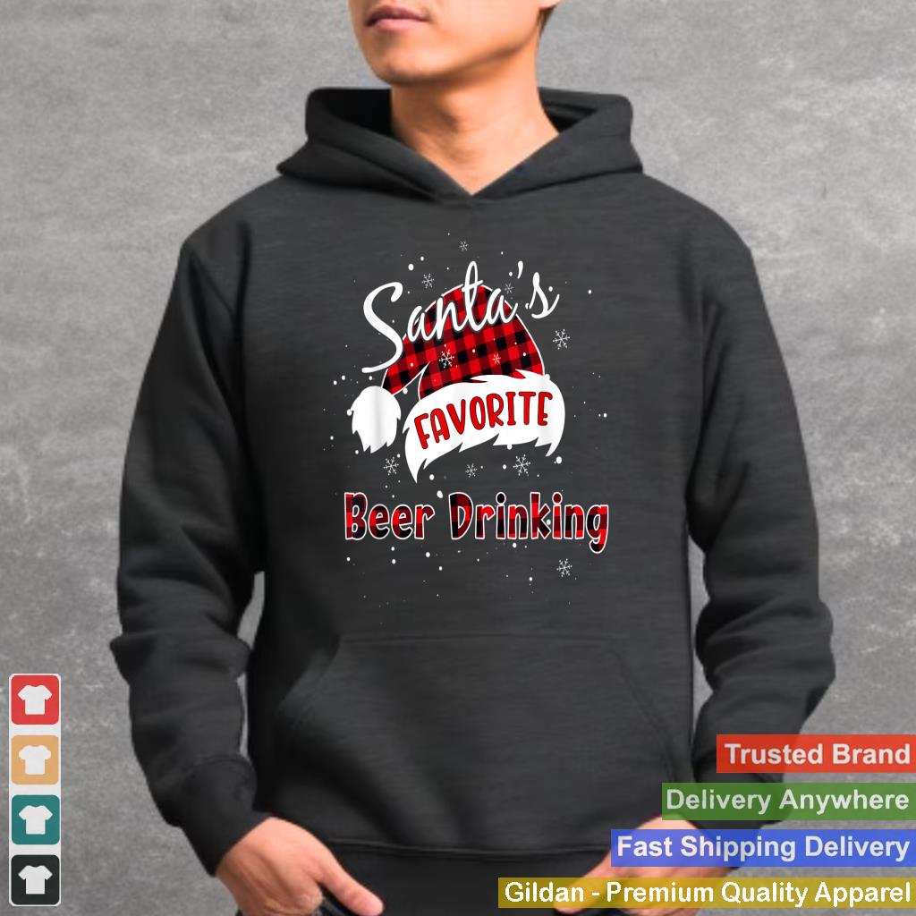 Funny Santa's Favorite Beer Drinking Christmas Plaid Buffalo