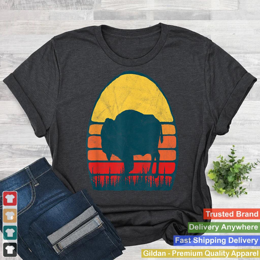 Vintage Bison American Buffalo Retro Camping Shirt