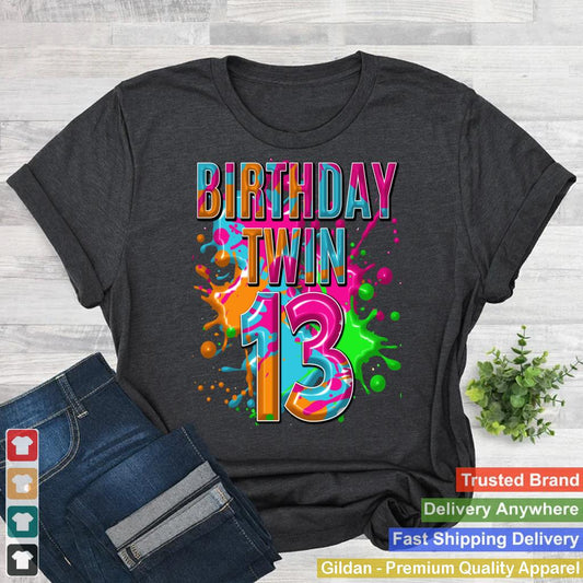 Birthday Twin 13 yrs, Birthday Twins Party T-Shirt Boy Youth