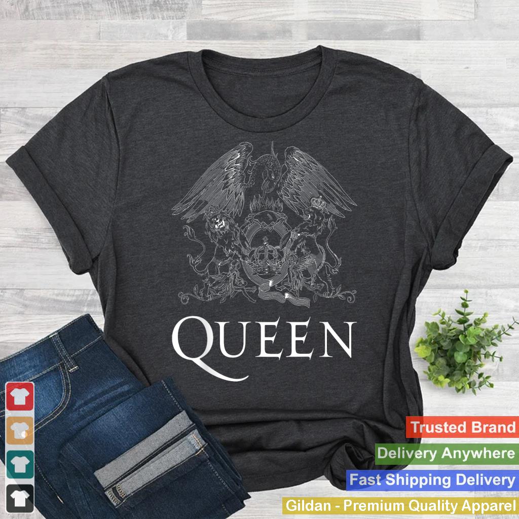 Queen Official Classic Crest Logo White Short Sleeve