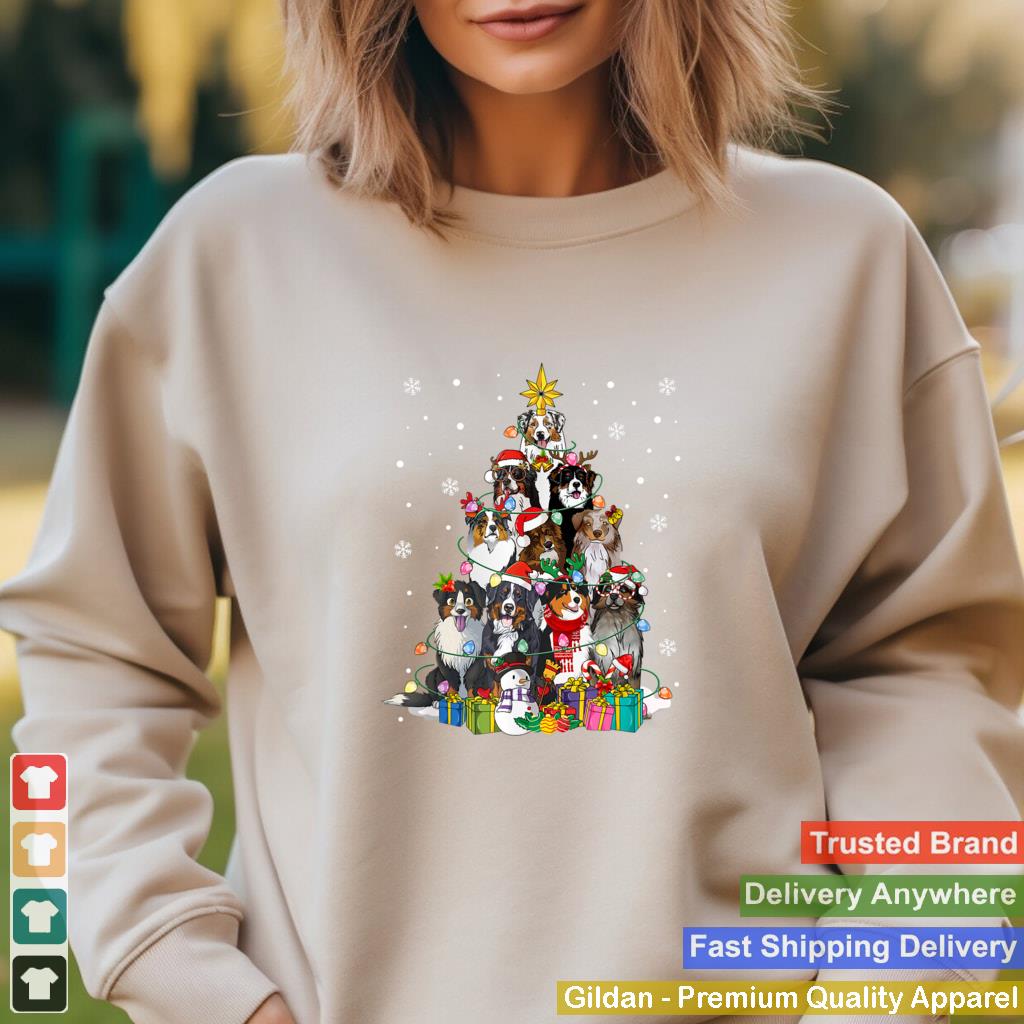 Australian Shepherd Christmas Tree Family Matching Christmas T Shirt 2