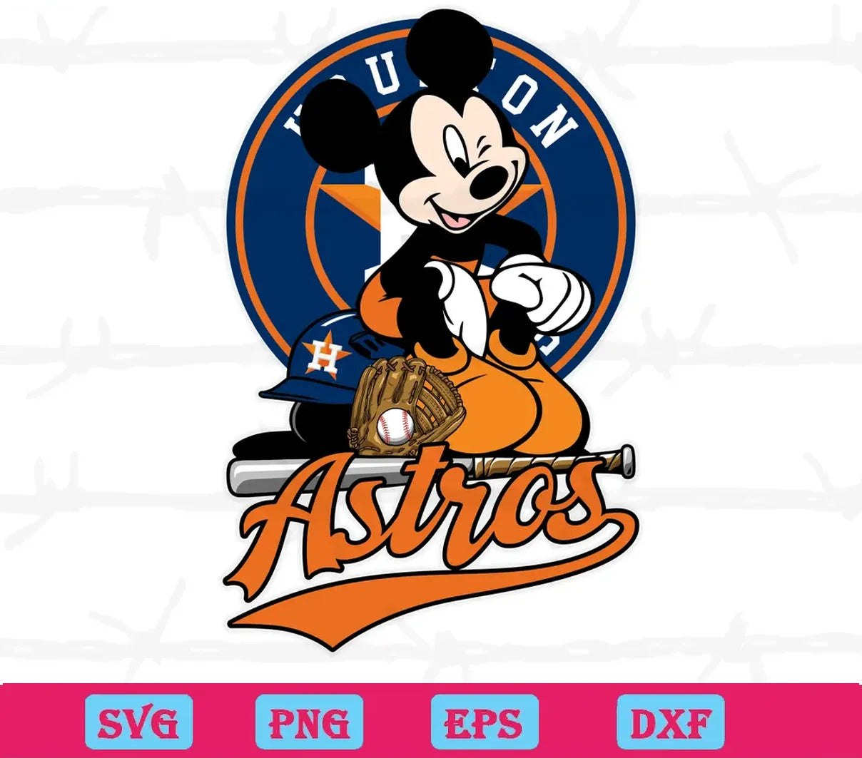 Houston Astros Mickey Mouse, Svg Png Dxf Eps Designs Download