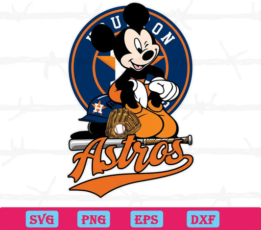 Houston Astros Mickey Mouse, Svg Png Dxf Eps Designs Download