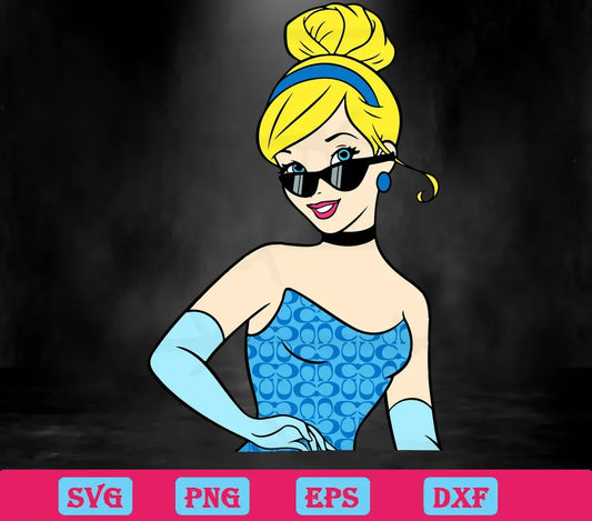 Cinderella With Black Glasses Svg Cricut