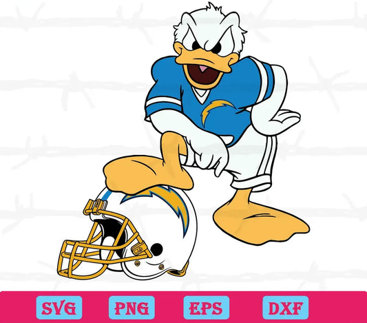 Los Angeles Chargers Donald Duck, Svg Files